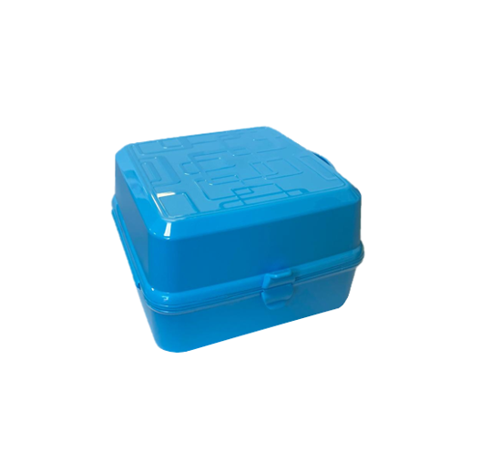 Hobby Plastic Square 2 Compartment Food Storage Container Lunch Box 14 x 14 x 9cm Assorted Colours 021164 (Parcel Rate)