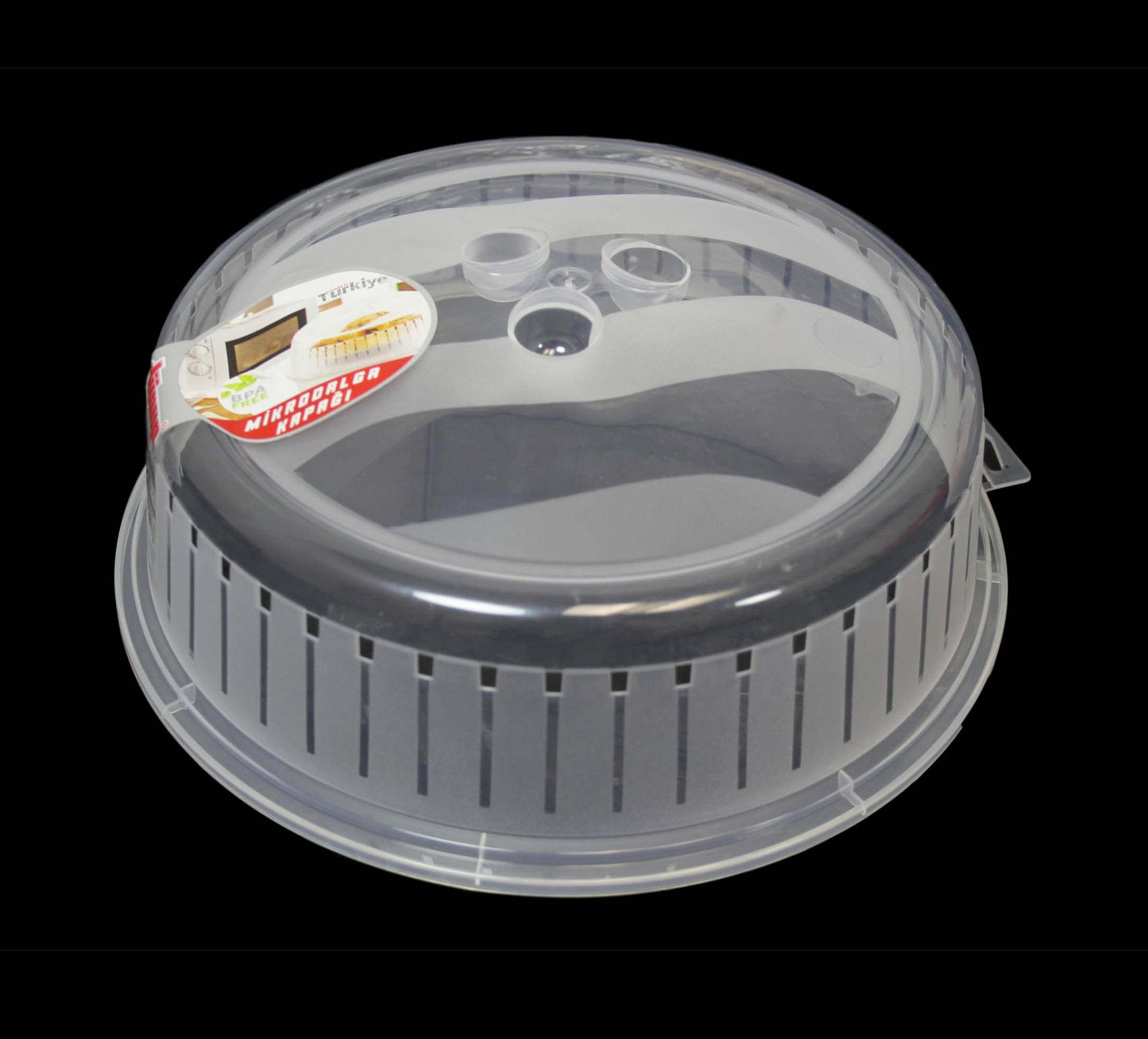 Plastic Microwave  Food Plate Cover with Vent 26cm D10506 (Parcel Rate)