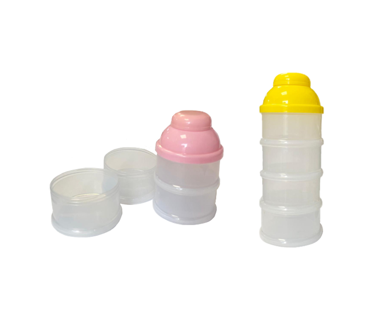 Mini Sectioned Plastic Snack Food Storage Bottle with Lid 19 x 7.5cm Assorted Colours 1086 (Parcel Rate)