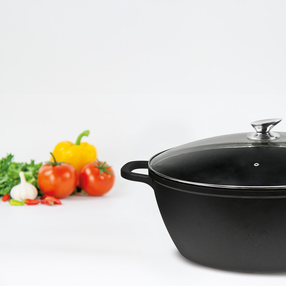 Nea Diecast Stockpot 40 cm Nera Black 11430 / 4225 (Big Parcel Rate)