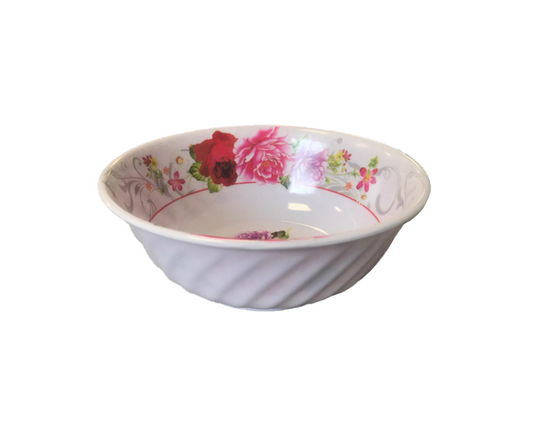 Plastic Bowl with floral Design 17 x 6.5 cm Assorted Designs 2891 (Parcel Rate)