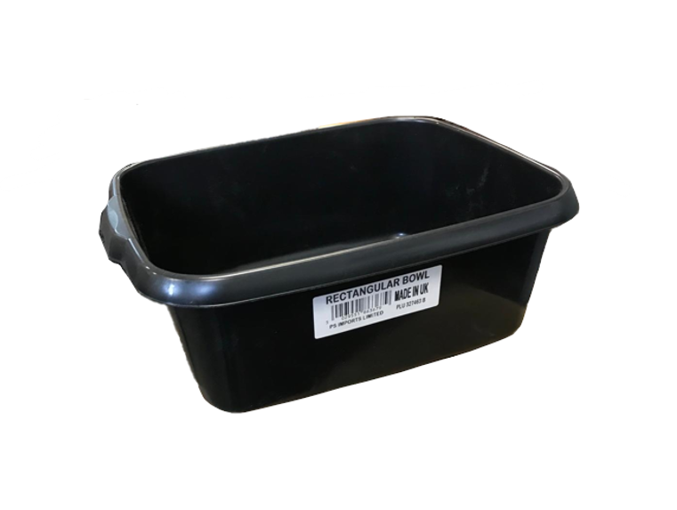 Square Kitchen Washing Up Bowl Square Black 11 Litre 327463 (Parcel Rate)