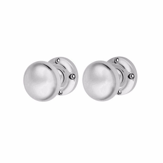 Vic Mortice Knob Chromed 1 Pair With Screws Home Diy 0929 (Parcel Rate)P