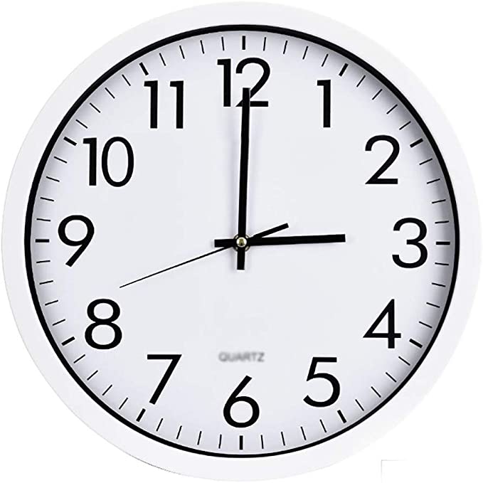 Standard Round Wall Clock 22 cm Assorted Colours 6986 (Parcel Rate)