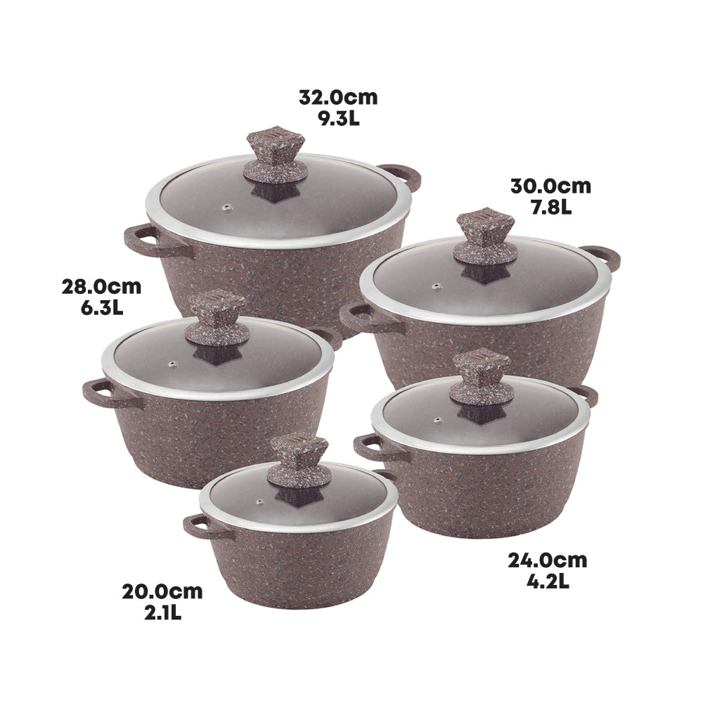 SQ Professional Nessa Granum Stockpot Set Set of 5 Ghadeer Brown 2472 / 5774  (Big Parcel Rate)