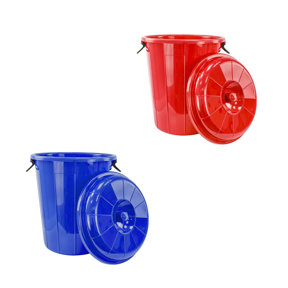 Plastic Eco Storage Drum Bin Bucket with 2 Side Handles 70L Assorted Colours 3198 (Big Parcel Rate)