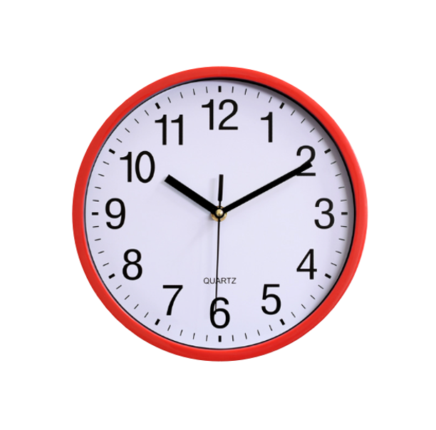 Standard Round Wall Clock 22 cm Assorted Colours 6986 (Parcel Rate)