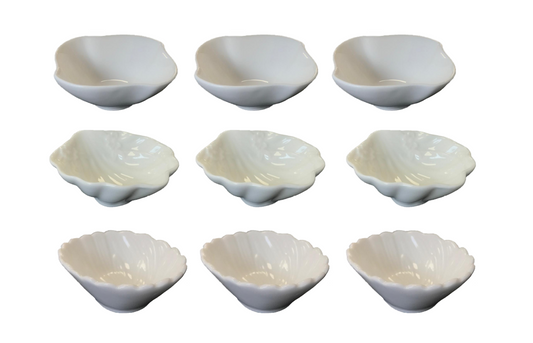 Small Porcelain Appetiser Sauce Dish Bowl 7 cm Pack of 3 Assorted Designs 7524 (Parcel Plus Rate