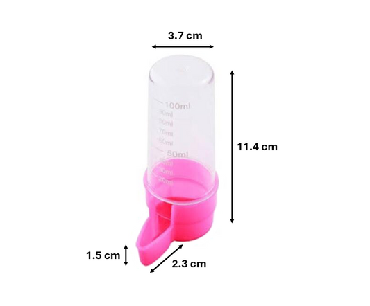 Small Plastic Bird Water / Feeder Bottle 100ml Assorted Colours 7540 (Parcel Rate)