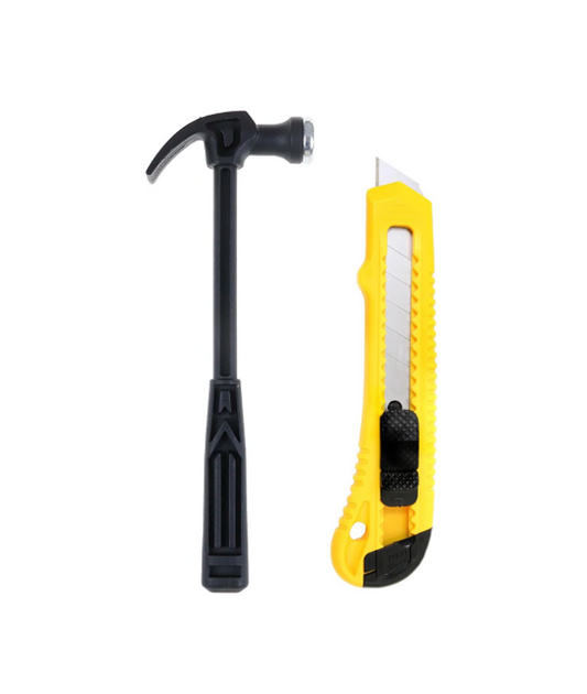 DIY Tools Set of 2 Hammer and Stanley Knife 7664 (Parcel Rate)