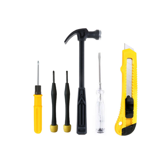 DIY Tools Set of 6 Hammer Stanley Knife Screwdrivers 7665 (Parcel Rate)