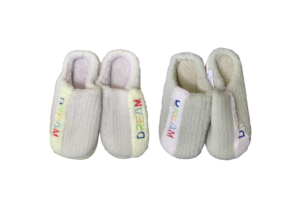 Indoor Fuzzy House Slippers with Dream Design Assorted Sizes and Colours 7747 (Parcel Rate)