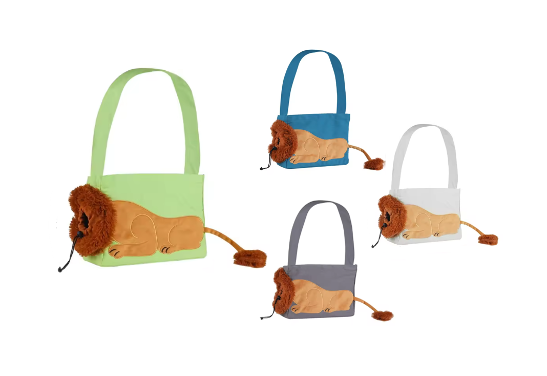 Pet Dog Cat Canvas Shoulder Tote Carrier Bag with Lion Design Assorted Colours 7793 (Parcel Rate)