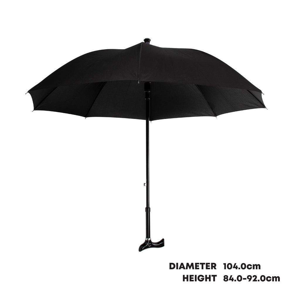 Walking Stick Cane Umbrella 104cm Black 7925 A (Parcel Rate)