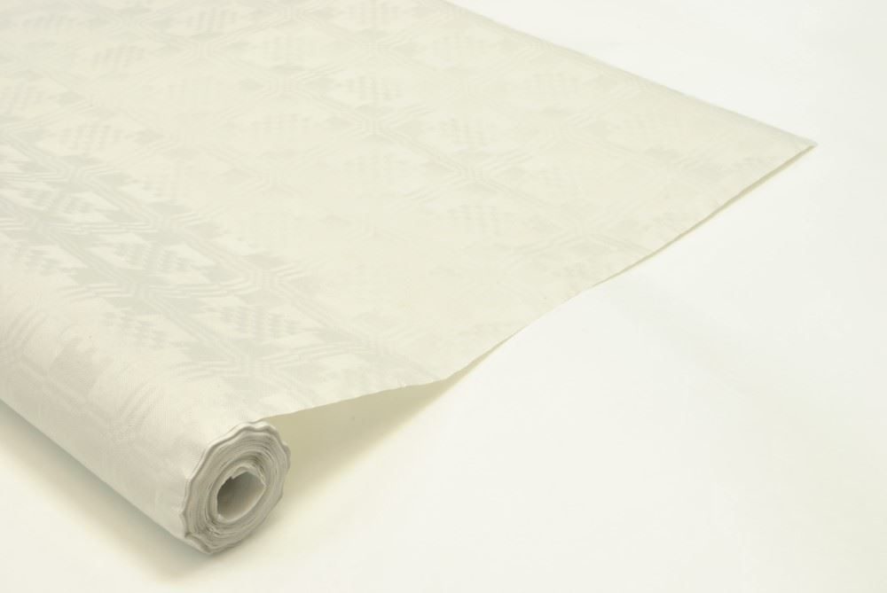 Eco Disposable Paper Table Banquet Roll White Damask 100 x 1.2m 895004 (Big Parcel Rate)