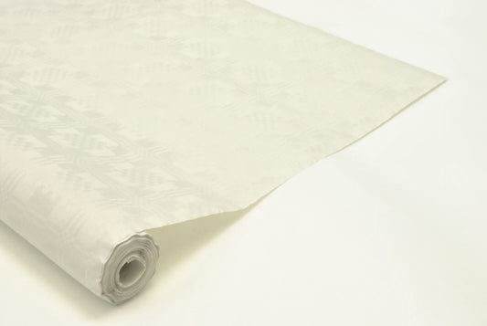 Eco Disposable Paper Table Banquet Roll White Damask 25 x 1.2m 895002 (Big Parcel Rate)