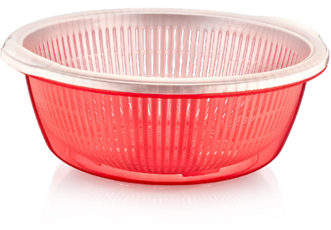 Plastic Strainer with Bowl 10.5L Assorted Colours D10213 (Parcel Rate)