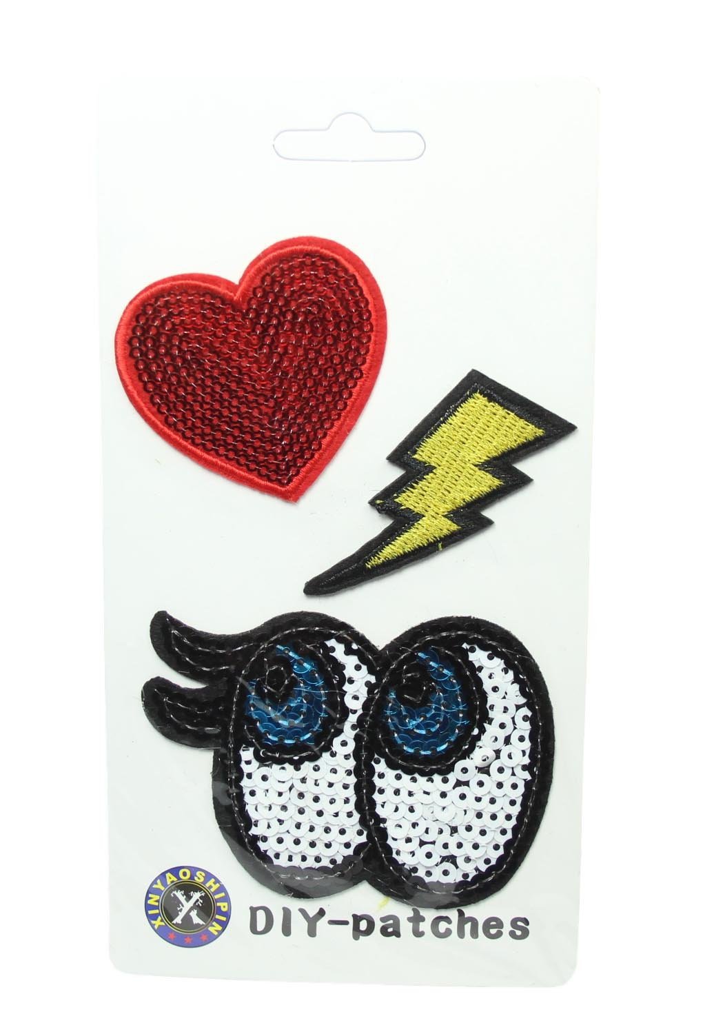 Embroidered / Sequinned Iron on Clothes Patches Set  Assorted Designs 5433 (Large Letter Rate)