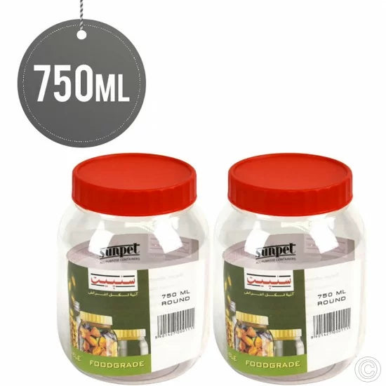 Plastic Kitchen Pet Food Storage Jar 750 ml Pack of 2 ST5131 (Parcel Rate)