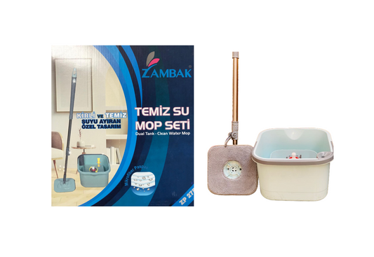 Dual Tank Clean Water Square Spinning Mop Bucket Set 30 x 29.2 x 28 cm ZP275 (Big Parcel Rate)