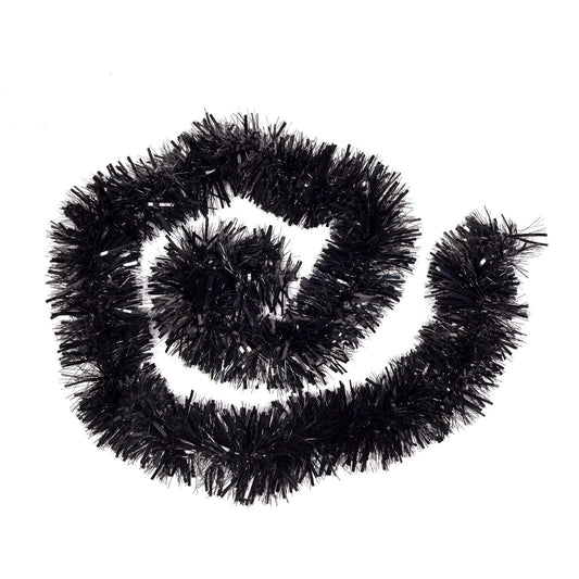 Christmas Tree Tinsel Garland Black with Silver or Purple 1.8M Assorted Colours 6367 (Large Letter Rate)