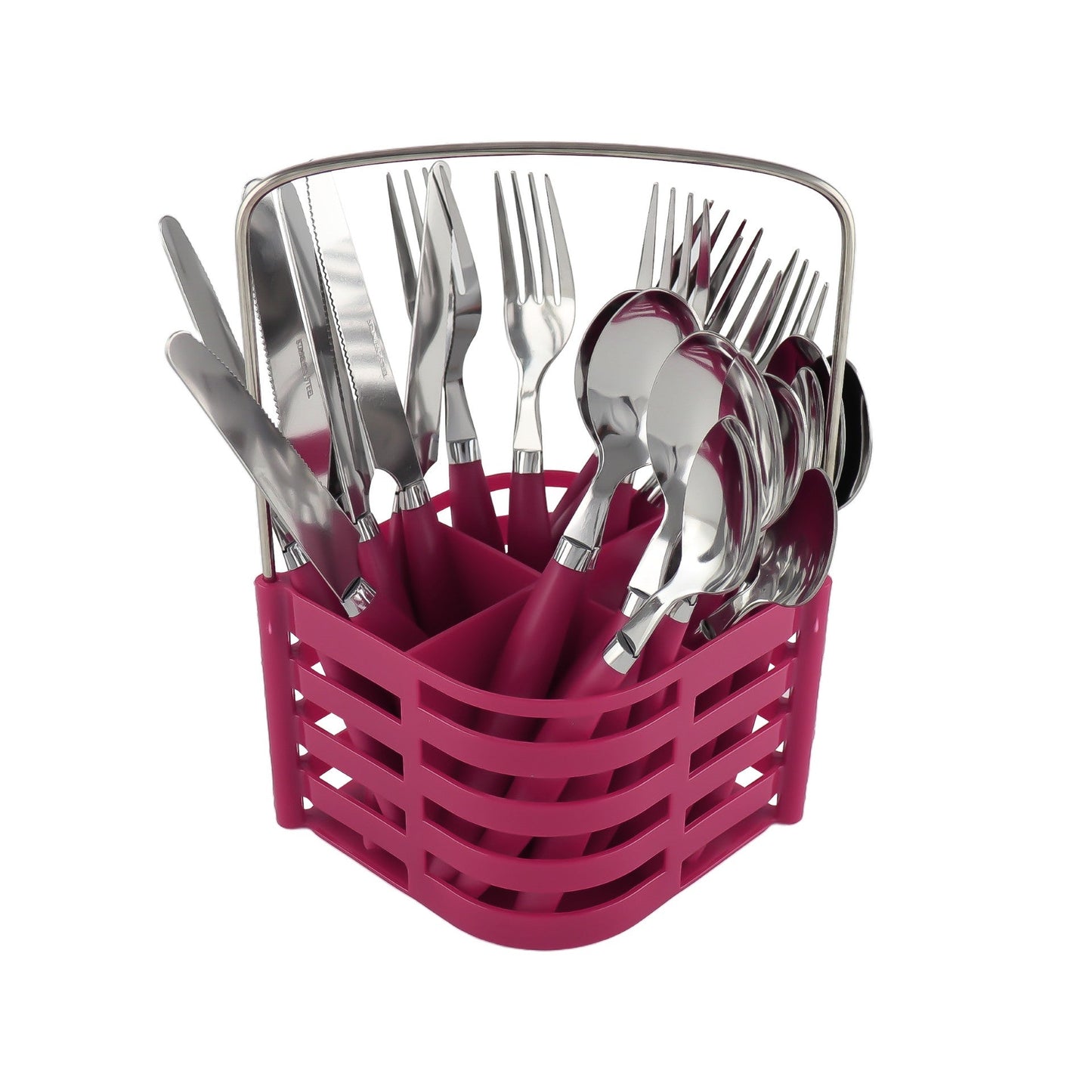 SQ Durane Metal Cutlery Set of 24 Purple 10738 A (Parcel Rate)