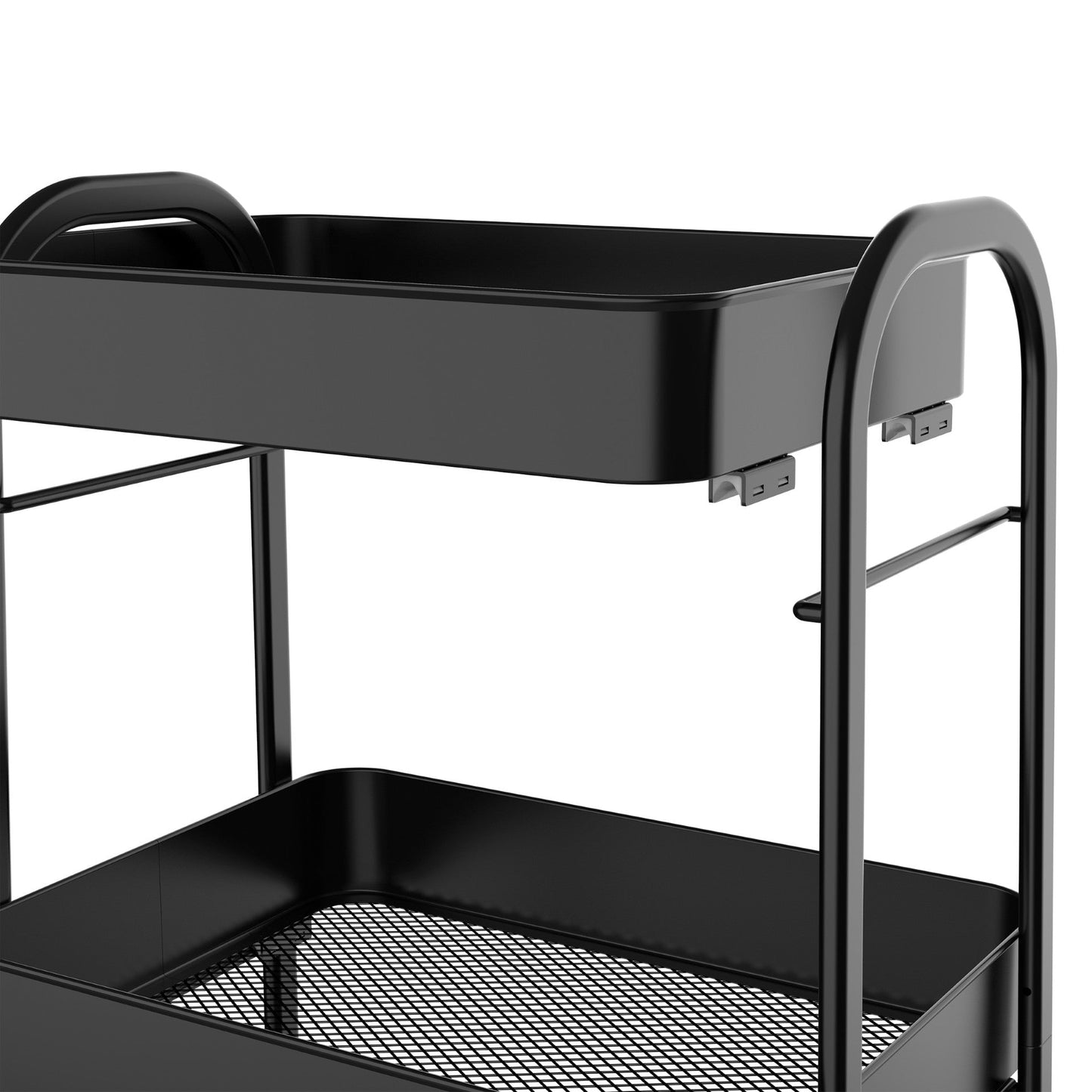 SQ Professional Durane Kitchen Trolley Storage Rack 3 Tier 41.5 x 30.5 x 77.2 cm Black 11302 (Big Parcel Rate)