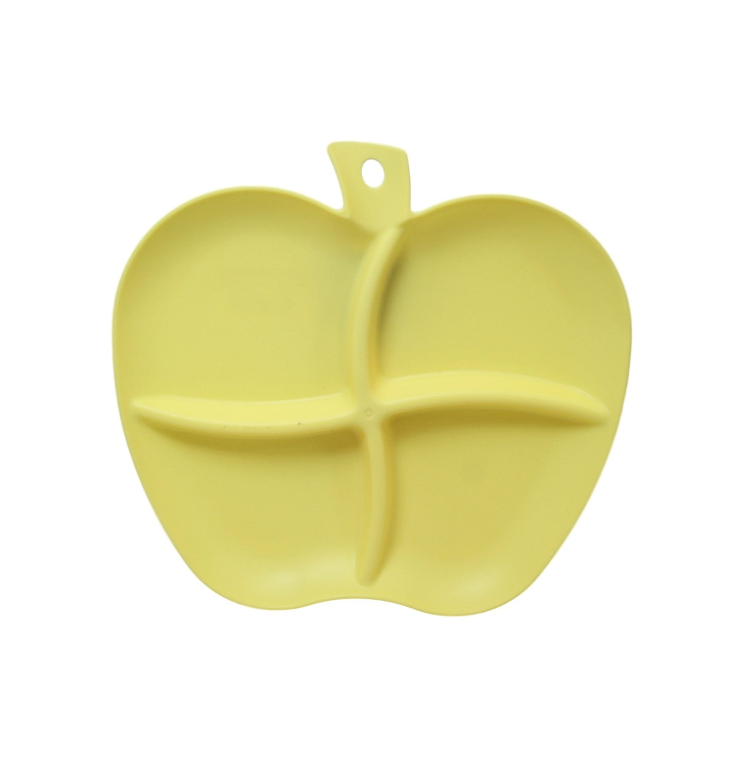 Plastic Sectioned Appetisers Plate Apple Design 22 x 25 cm Assorted Colours 0041 (Parcel Rate)