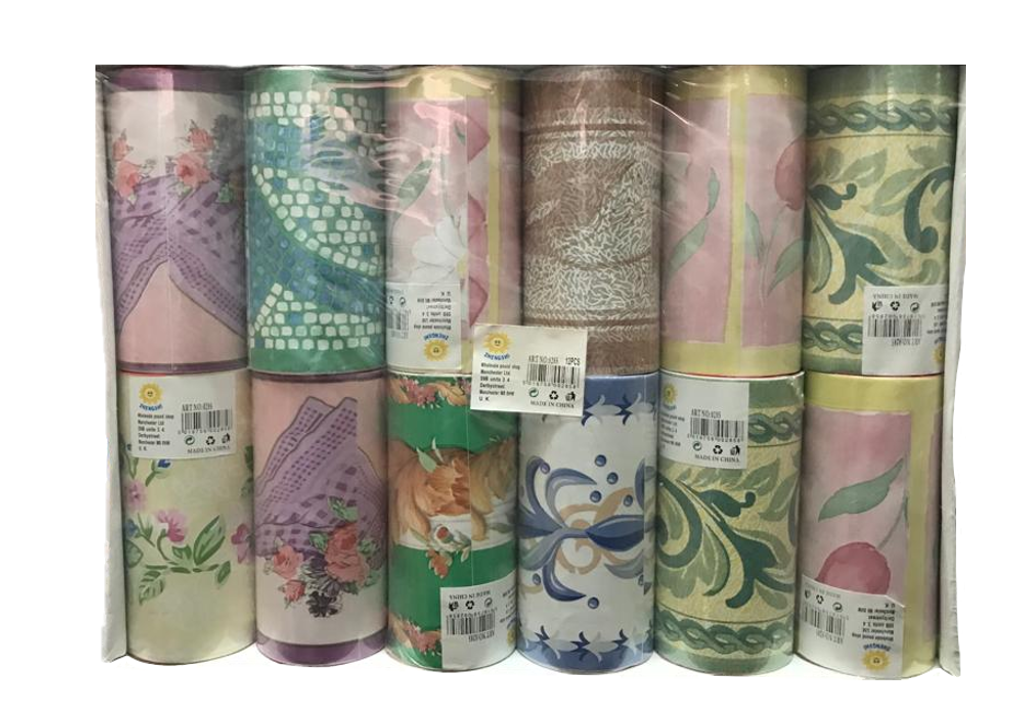 Self Adhesive Wallpaper Border Roll 10.6 cm x 5 m Assorted Designs 0285 (Parcel Rate)