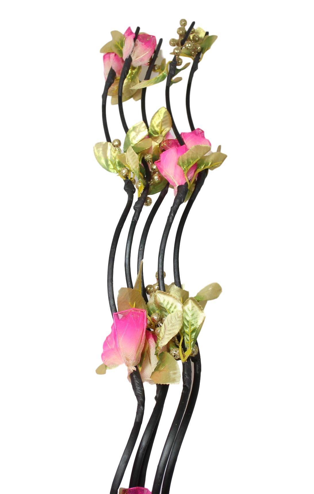 Long Stem Floral Twigs Home Decoration with Plastic Flowers and Leaves 154cm Assorted Colours 1248 (Big Parcel Rate)