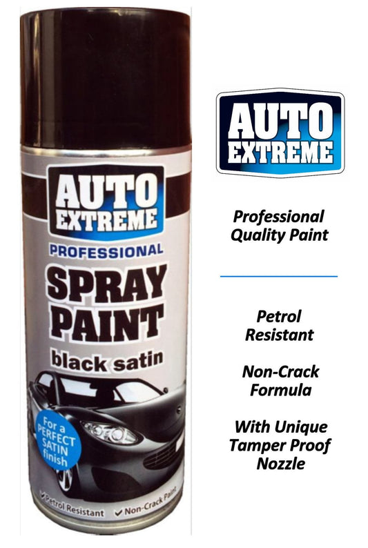 Auto Extreme Spray Paint Black Satin 400ml  1929 (Parcel Rate)