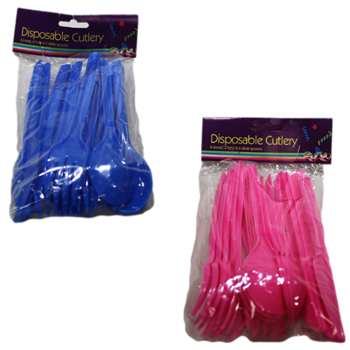 Disposable Plastic Cutlery Set Assorted Colours 90059 (Parcel Rate)