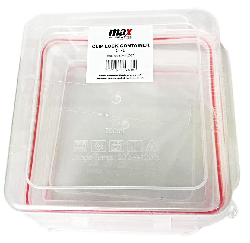 Plastic Food Storage Container Set of 2 700ml MX2007 (Parcel Rate)