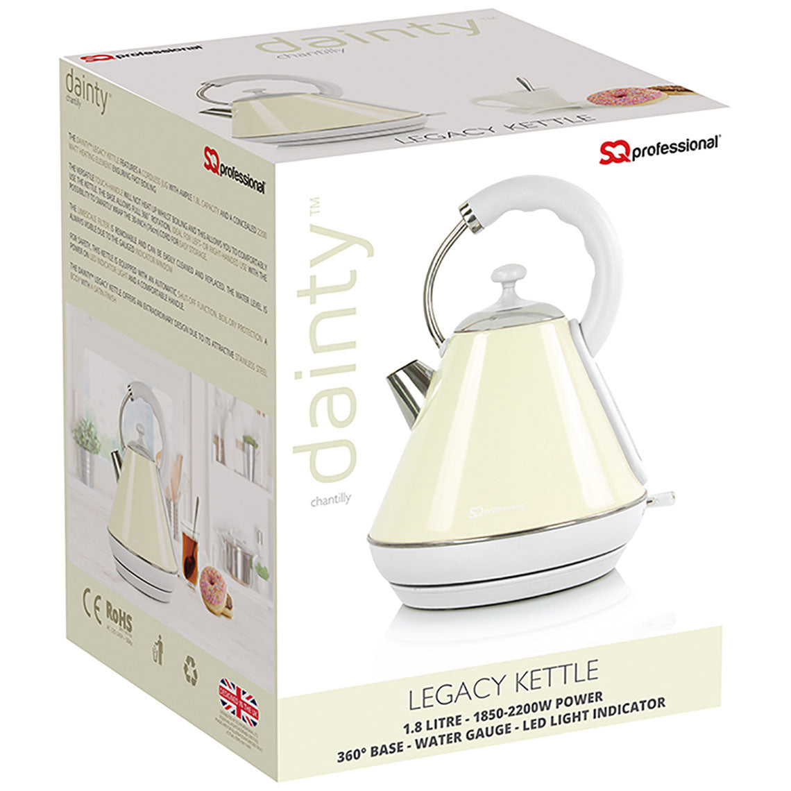 SQ Professional Dainty Legacy Kettle 1.8 Litre 2200 Watt Skyline 5976 (Parcel Rate)