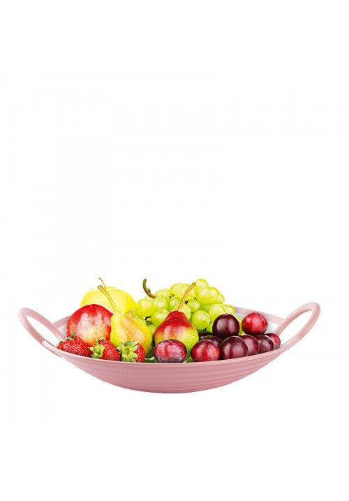 Happy Life Vera Fruit Plate with Handles Plastic Assorted Colours 2367 (Parcel Rate)