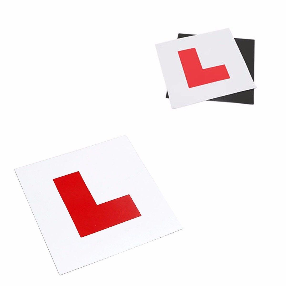 2 x Red 'L' Magnetic Driving License Learner Car Accessory Plate 18 x 18cm 4900 A (Large Letter Rate)