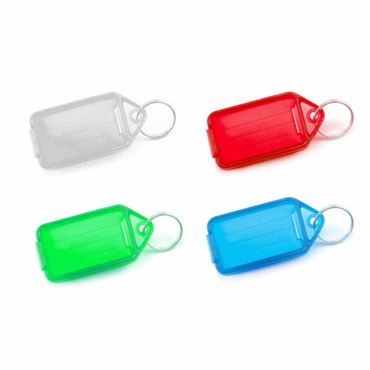 Value Pack Of 4 Key Tags Large 7cm x 3.5cm Assorted Colours 0660 (Large Letter Rate)