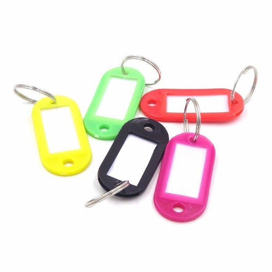 Plastic Key Ring Tags Assorted Colour Pack of 6 0233 (Large Letter Rate)