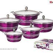 SQ Professional Metallic Die Cast Stockpot Set of 5 Amethyst 4250 A  (Big Parcel Rate)