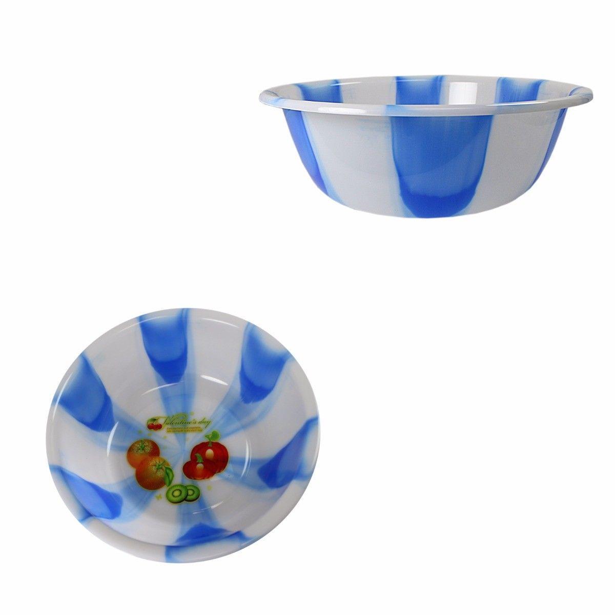 Tie Dye Print Plastic Kitchen Bowl Medium 31.5 cm Assorted Colours 3065 (Parcel Rate)