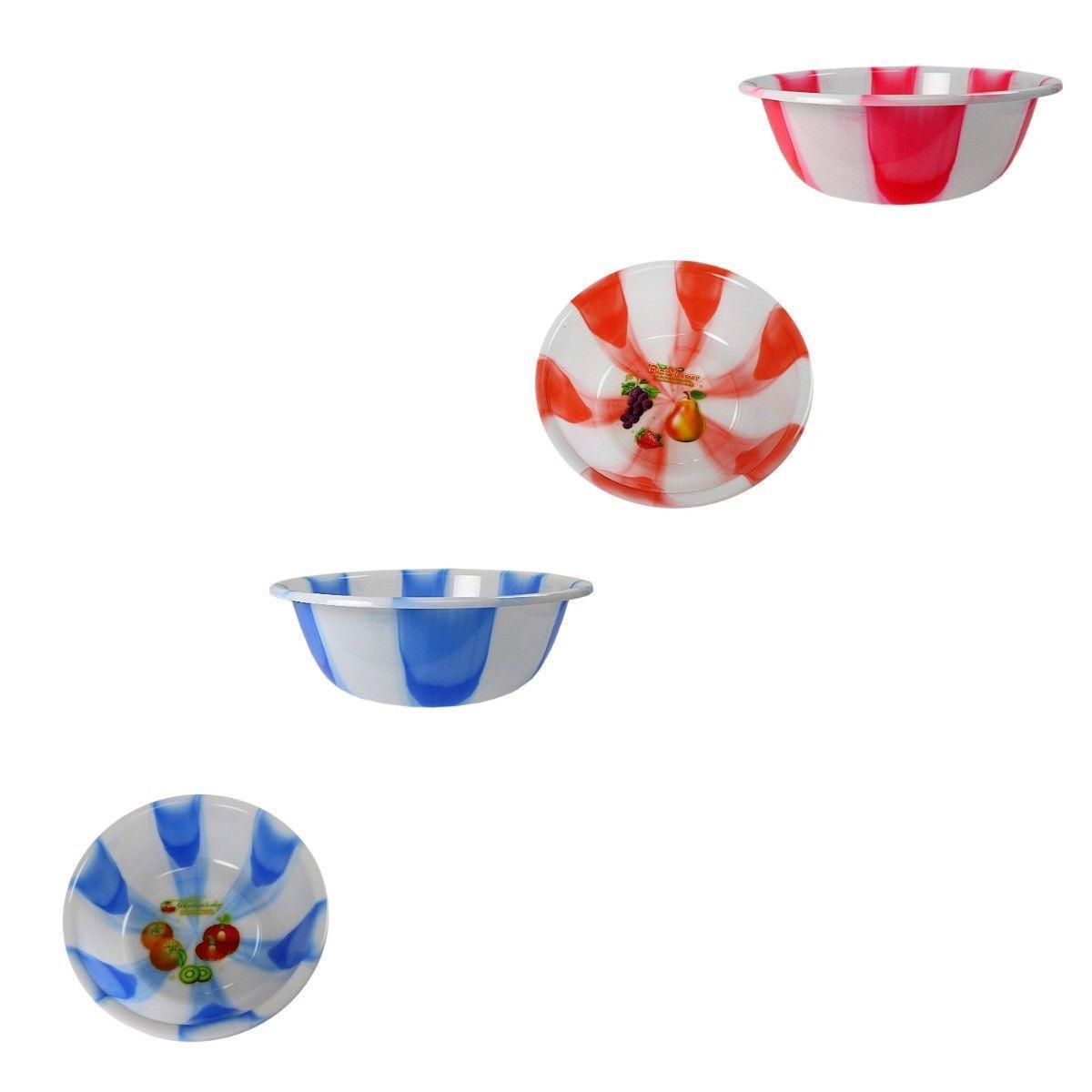 Tie Dye Print Plastic Kitchen Bowl Large 35 cm Assorted Colours 3066 (Parcel Rate)