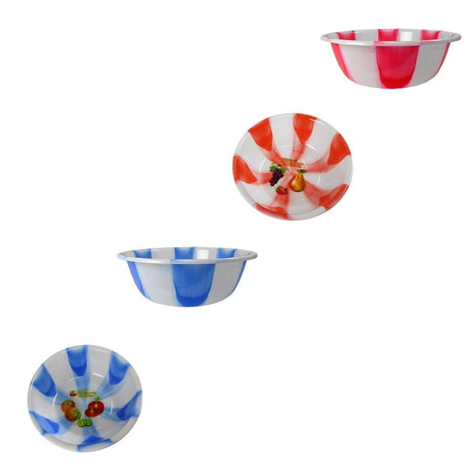 Tie Dye Print Plastic Kitchen Bowl Extra Large 40 cm Assorted Colours 3067 (Parcel Rate)