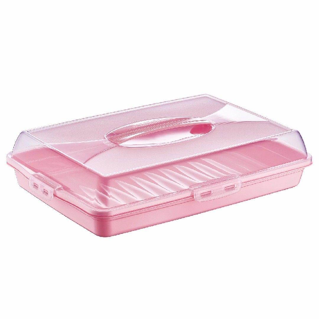 Cake Pastry Party Brownie Tray Storage Carry Box with Cover 45 x 30 x 10 cm Assorted Colours D30307 (Parcel Rate)