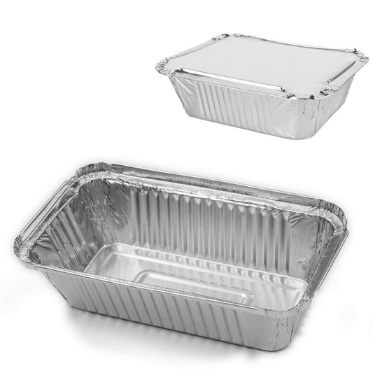 Aluminium Foil Containers with Lids Pack of 3 0643 (Parcel Rate)