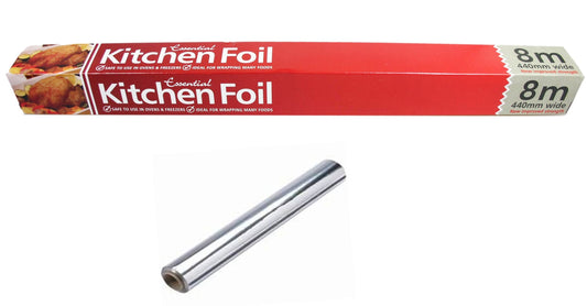 8M Kitchen Foil Oven Freezer Safe Improved Strength 450mm Wide FR4508 (Parcel Rate)