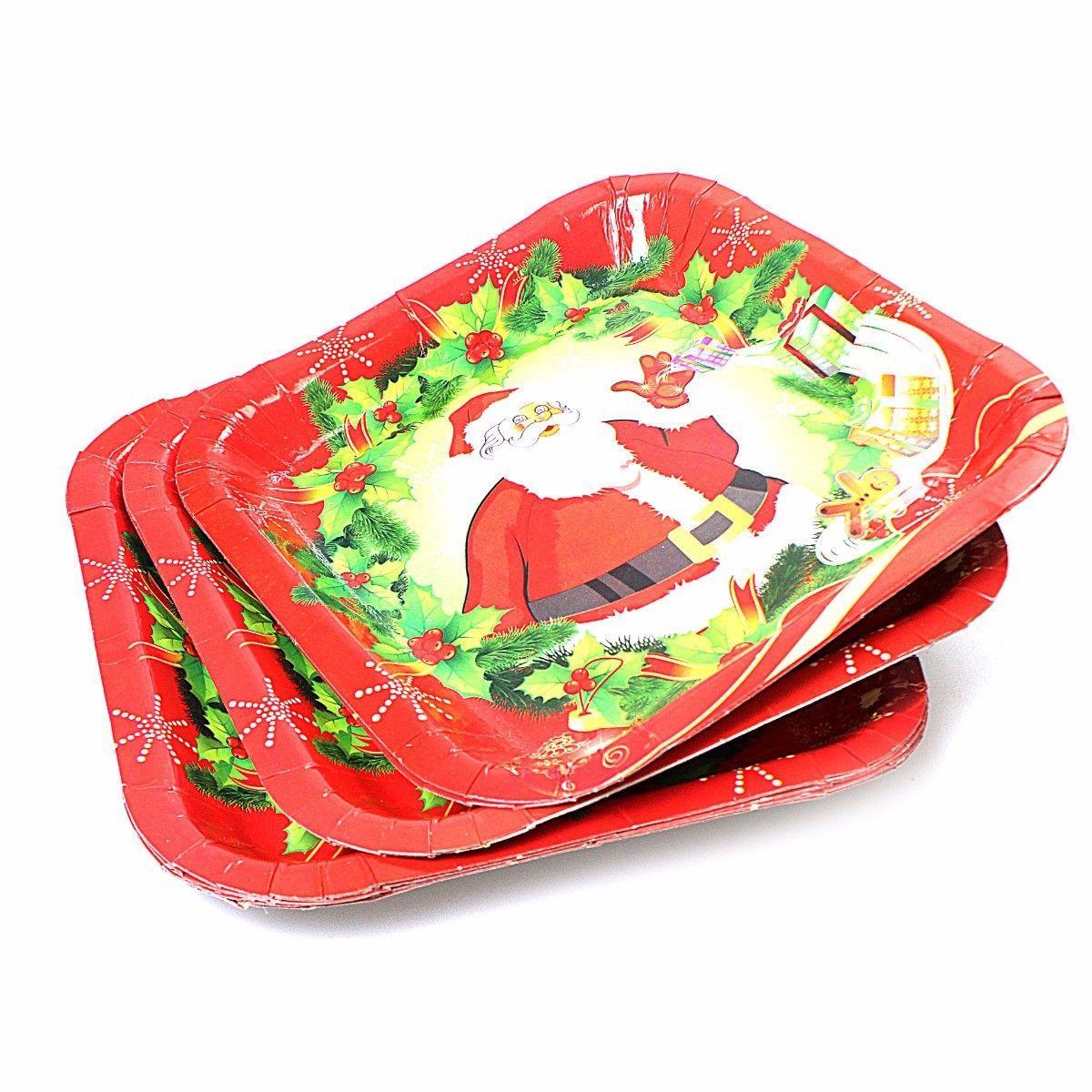 Pack of Christmas Party Paper Plates Small 18.3 x 18.3 cm Assorted Designs 1673 (Parcel Rate)