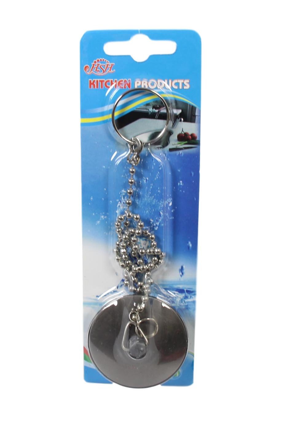 Chrome Metal Bathroom Bath Plug 4cm And Chain 18" 5583 (Large Letter Rate)