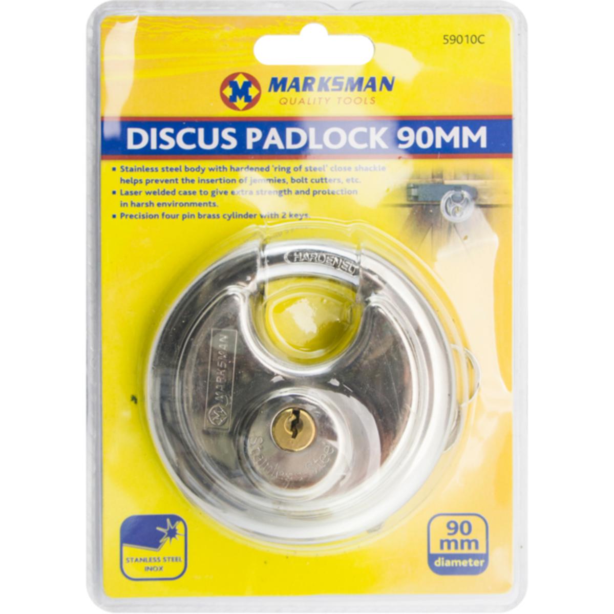 90mm S/S Disc Padlock Home Diy 59010C (Parcel Rate)