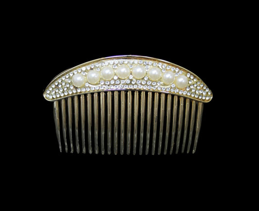 Ladies Womens Girls Gold Pearl Hair Slide Clip Hair Accessories 10cm 5986 (Large Letter Rate)