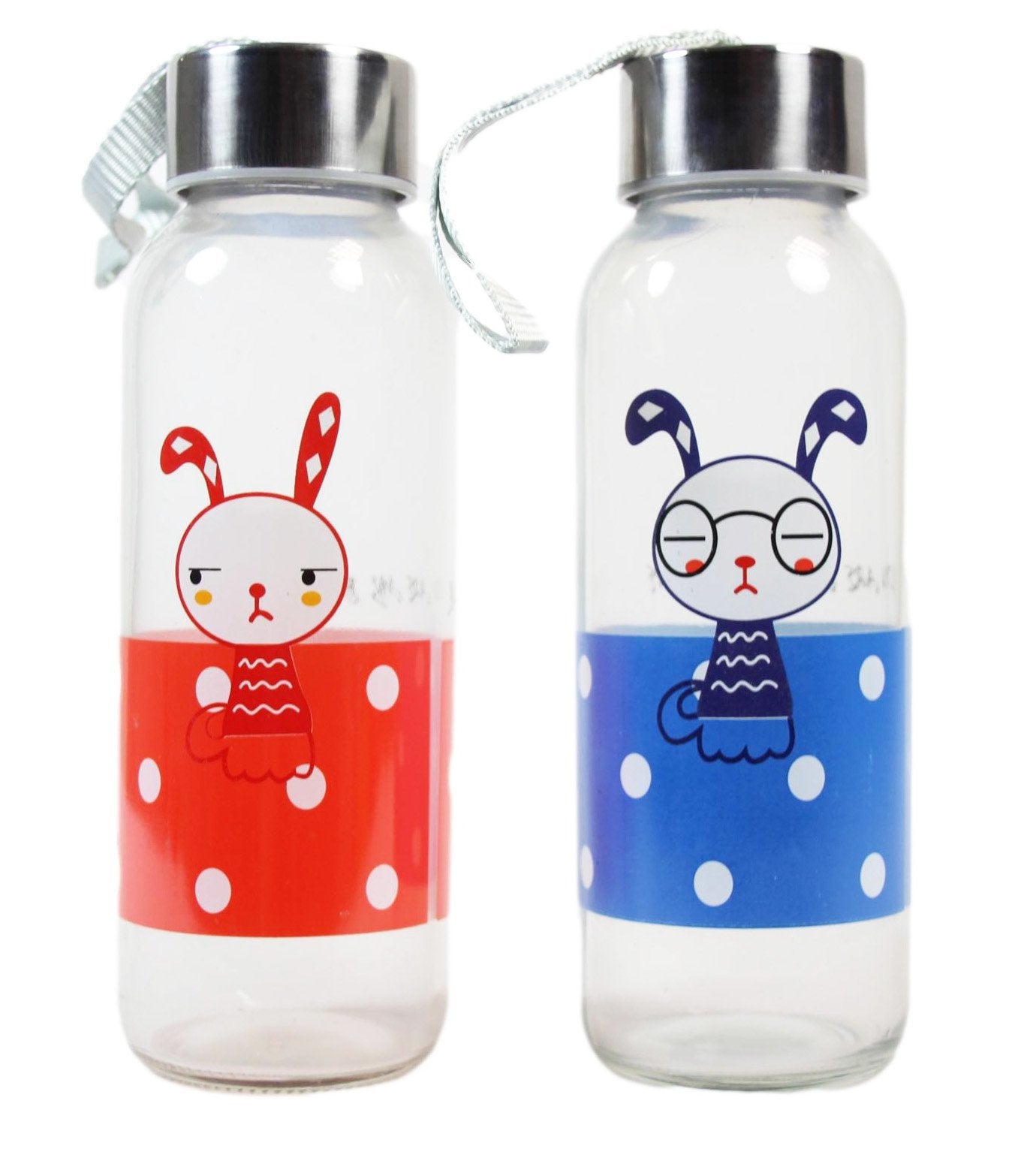 Glass Water Bottle with Cover 18 x 4 cm Assorted Colours Covers 6264 (Parcel Plus Rate)